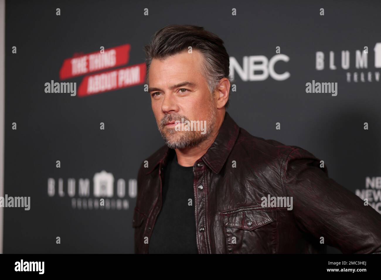 Josh Duhamel attends a red carpet event for "The Thing About Pam" at