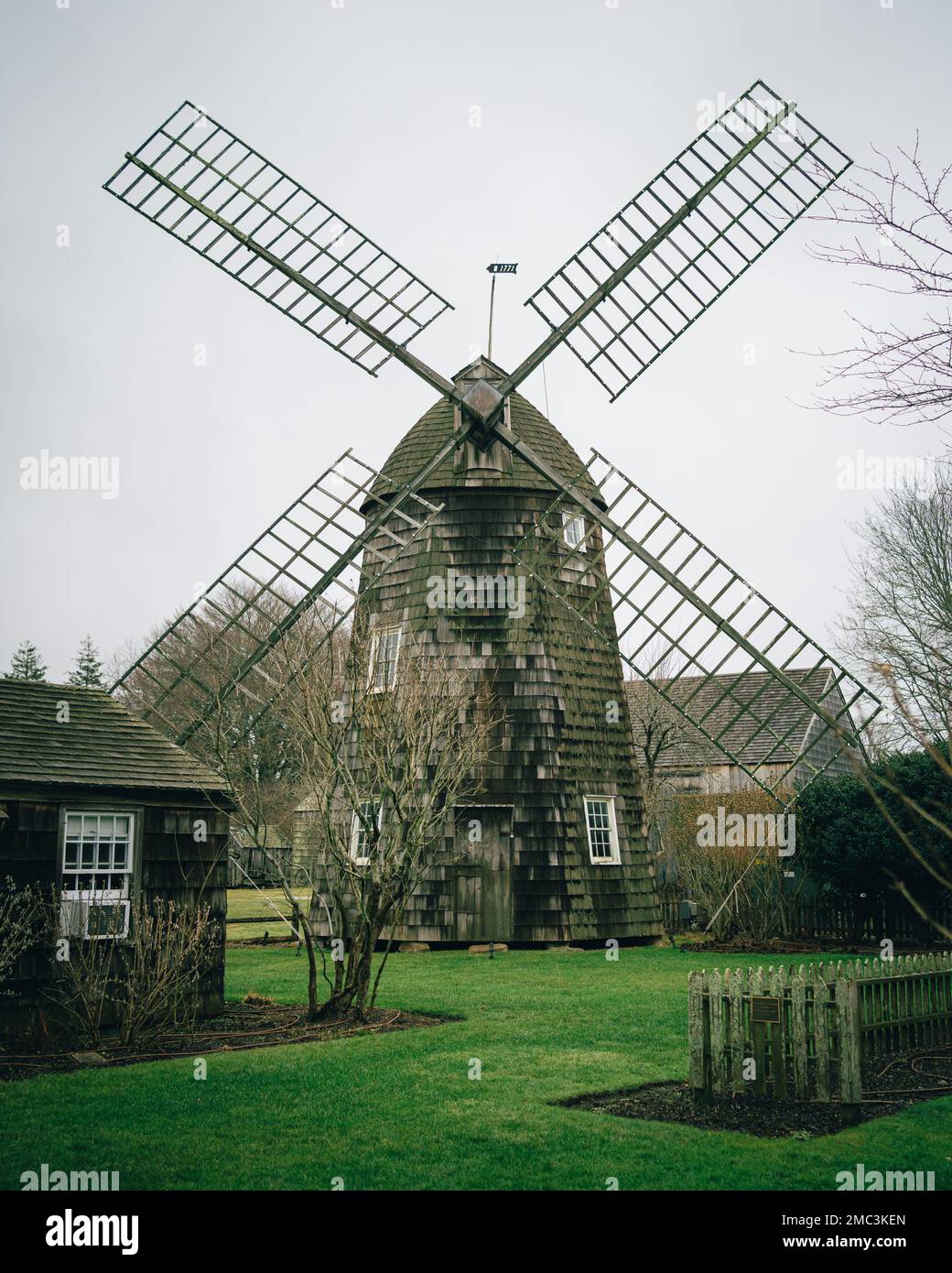 Windmill at the Home Sweet Home Museum, East Hampton, New York Stock Photo