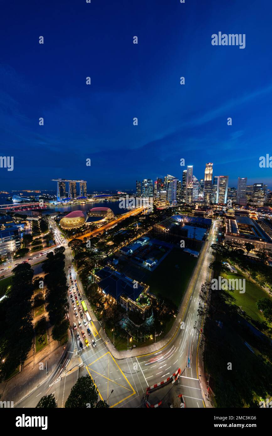 Singapore aerial view night science hi-res stock photography and images ...