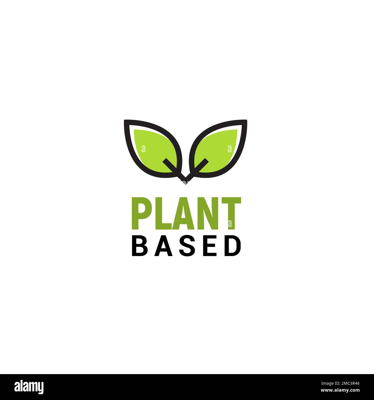 Plant based vegan badge eco icon. Suitable vegetarian symbol logo leaf