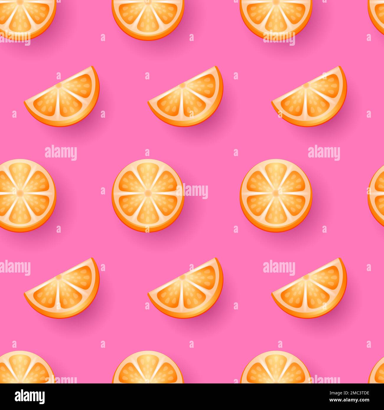 Seamless pattern with Orange fruits candy on pink background. Orange ...