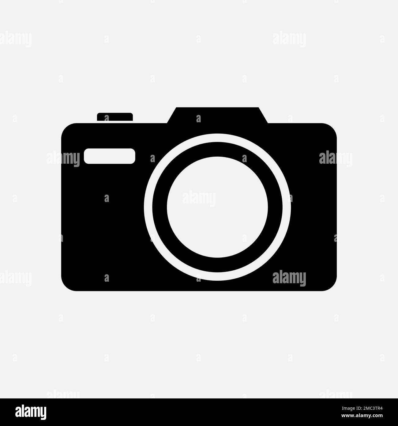 Camera black icon stroke vector photo outline logo. Photography pictogram camera web symbol