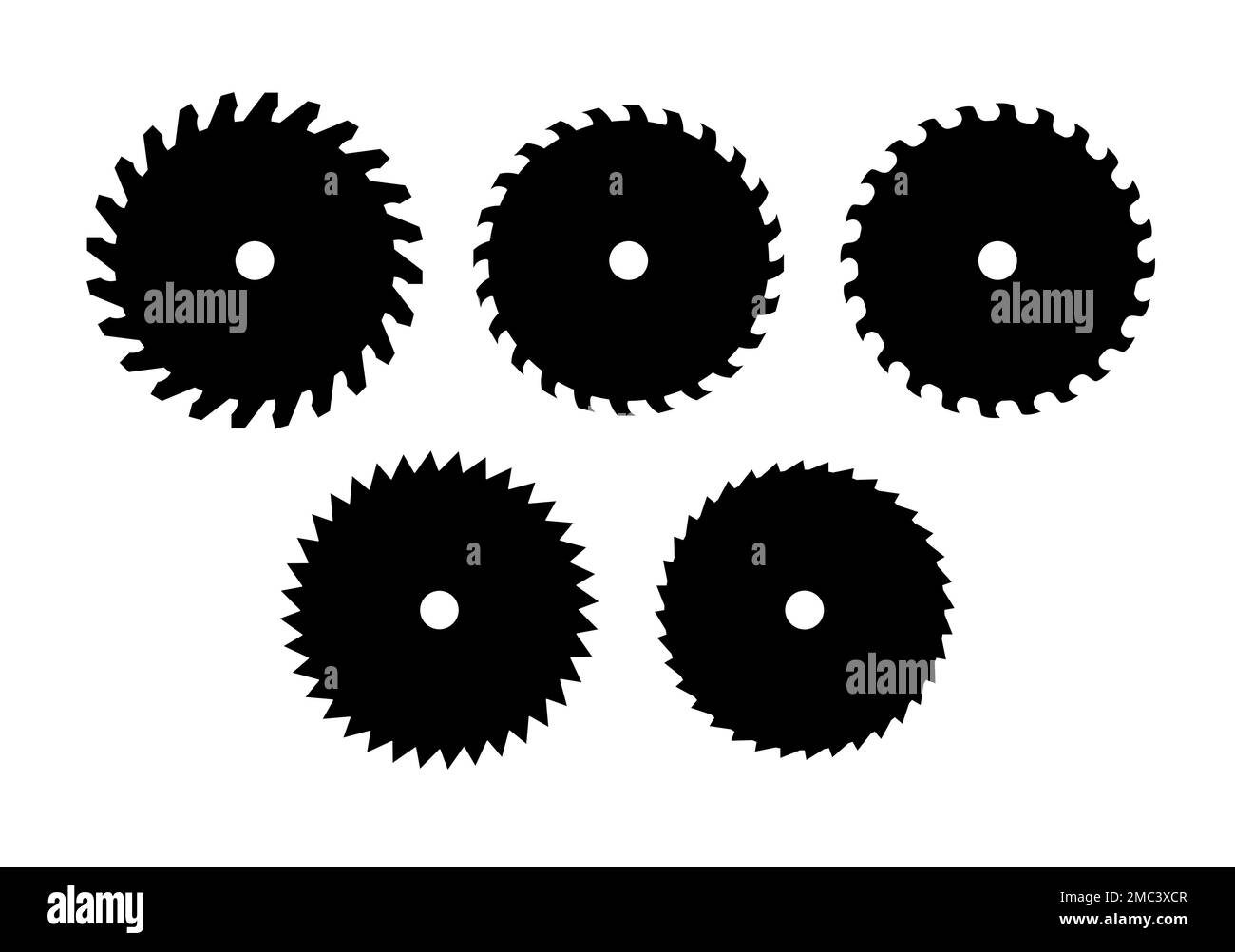 Circular saw metal icon set. Vector blade icon saw tool cut Stock