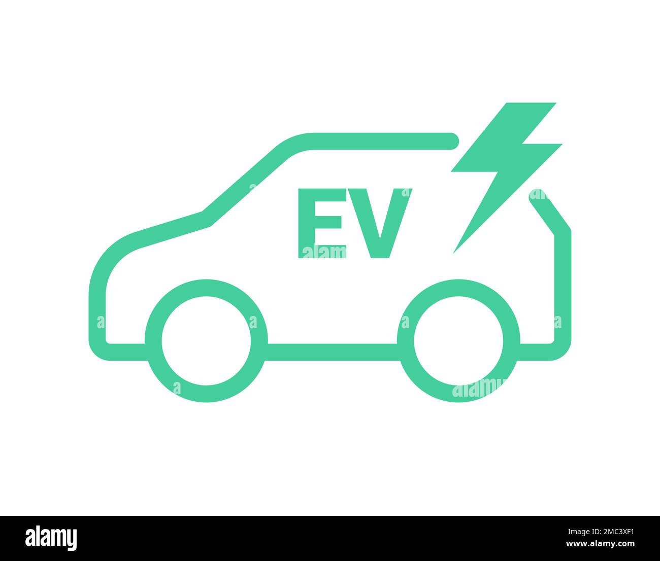 EV car electric vehicle charger logo icon. Hybrid ev car station eco