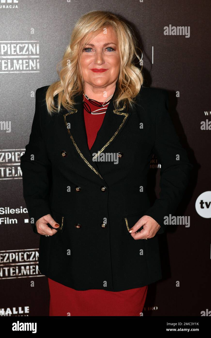 Singer Marlena Drozdowska attends the ceremonial premiere of the film 'Dangerous Gentlemen' directed by Marcin Kawalski took place at Cinema City in Warsaw. Stock Photo