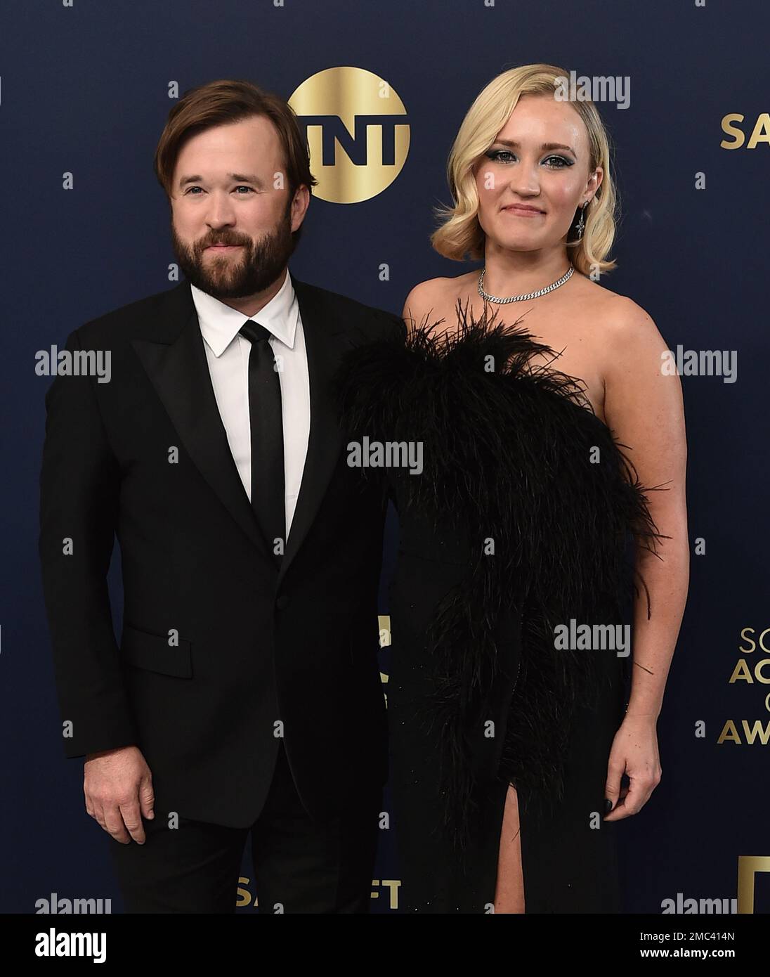 Haley Joel Osment, left, and Emily Osment arrives at the 28th annual Screen  Actors Guild Awards at the Barker Hangar on Sunday, Feb. 27, 2022, in Santa  Monica, Calif. (Photo by Jordan