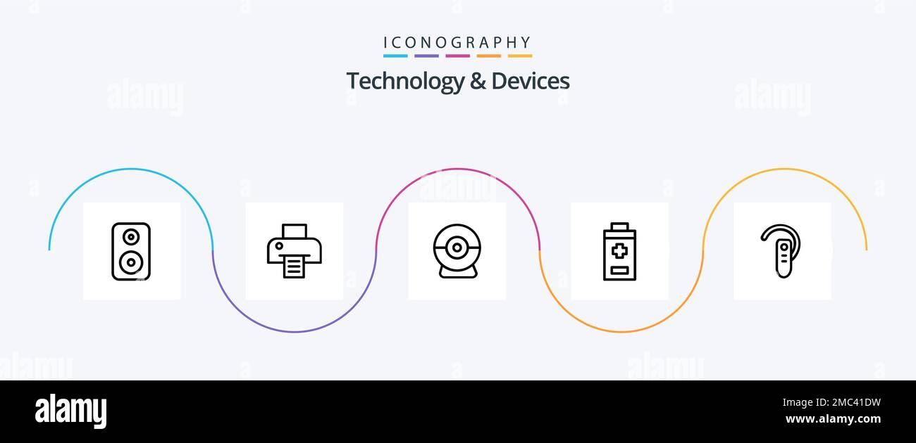 Devices Line 5 Icon Pack Including . headphone. security. ear ...