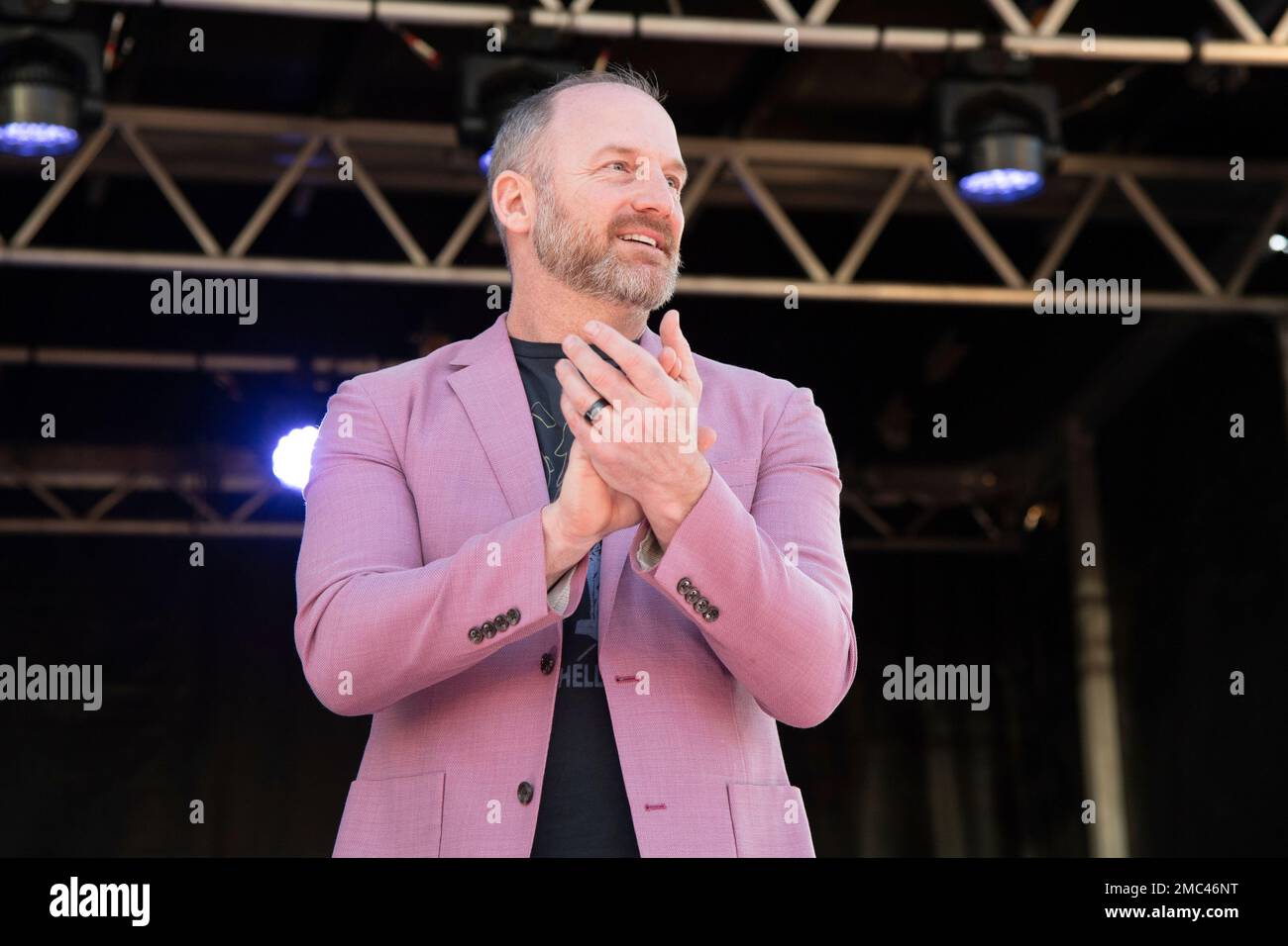Wade Boggs is seen with festivalgoers at the Innings Festival on Saturday,  March 18, 2023, at Raymond James Stadium in Tampa, Fla. (Photo by Amy  Harris/Invision/AP Stock Photo - Alamy