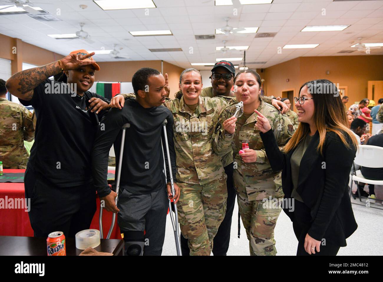 Members from the 319th Reconnaissance Wing pose for a group photo June