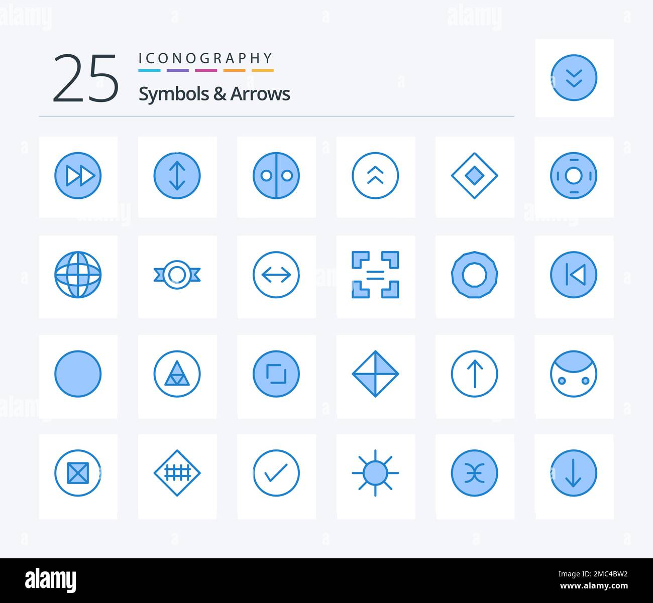 Symbols & Arrows 25 Blue Color icon pack including symbolism. sign