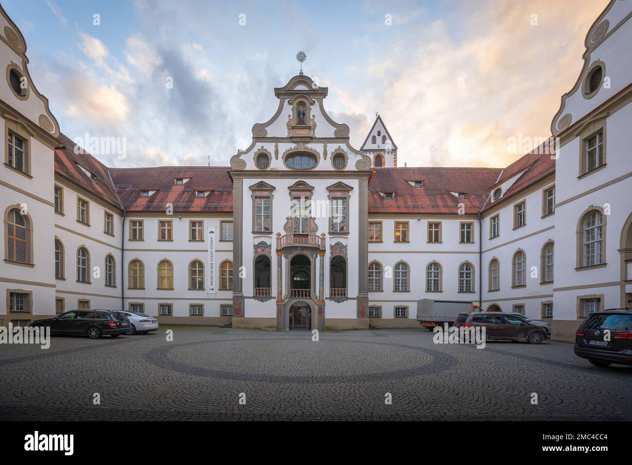 St Mang Abbey Inner Courtyard - Fussen, Bavaria, Germany Stock Photo
