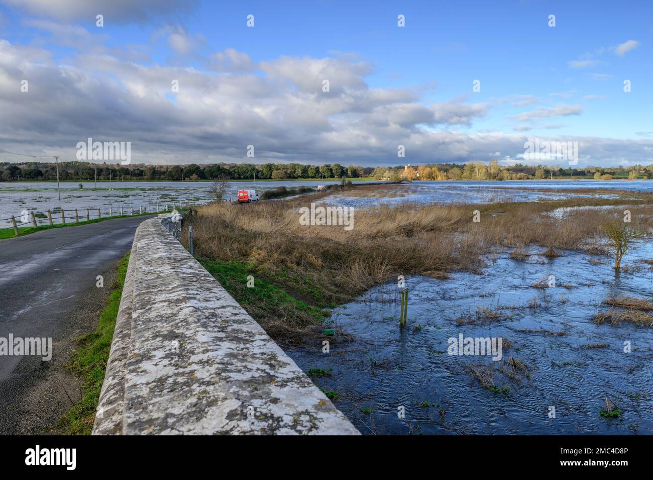 Flooding, River Avon, Ibsley, Hampshire, England, UK, January, 2023 Stock Photo