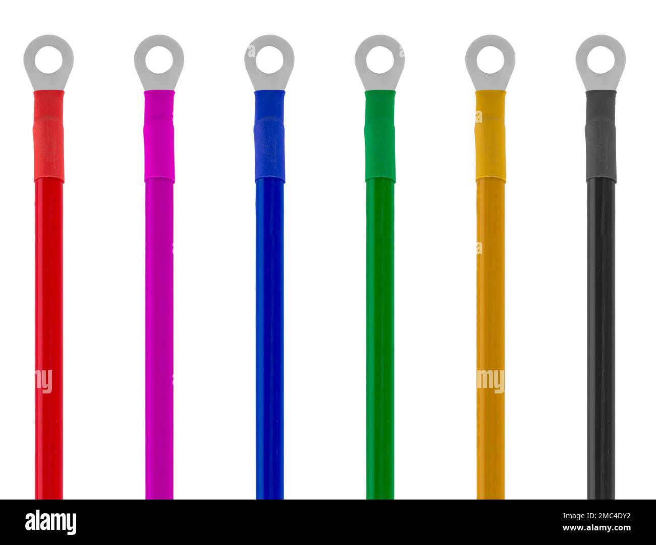 cable with a ring lug, isolated on a white background Stock Photo - Alamy