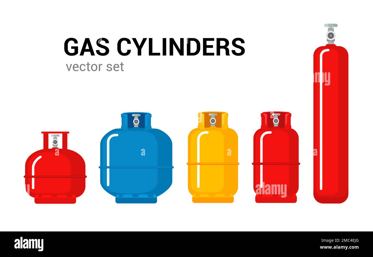 Gas cylinder vector tank. Lpg propane bottle icon container. Oxygen gas cylinder canister fuel