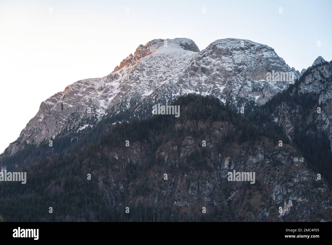 Sauling Mountain peak at Ammergau Alps - Schwangau, Bavaria, Germany Stock Photo