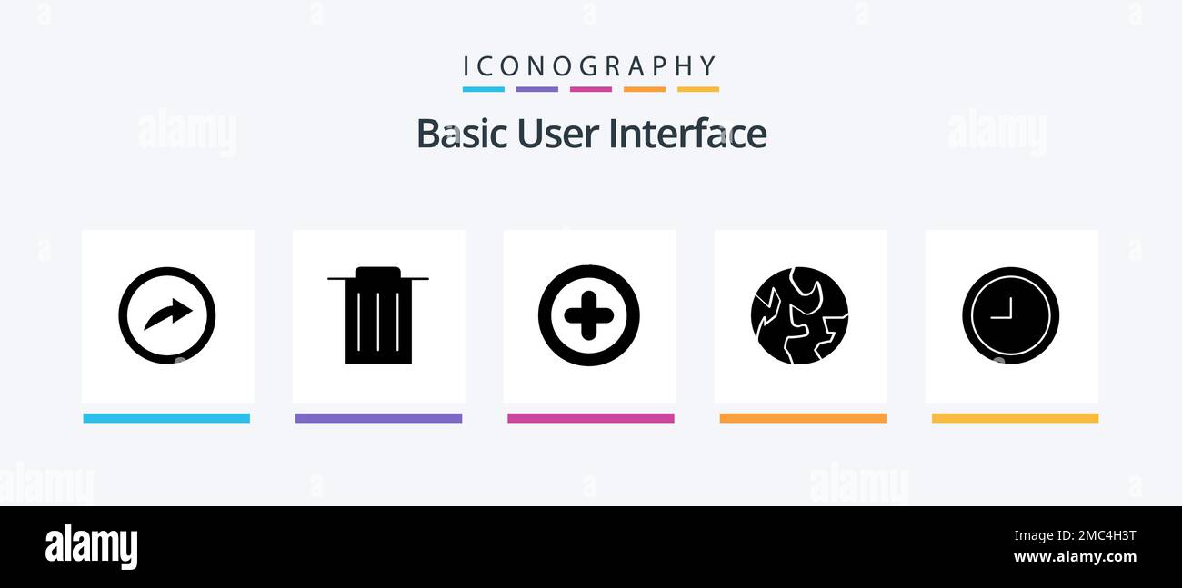 Basic Glyph 5 Icon Pack Including . ui. clock. Creative Icons Design ...