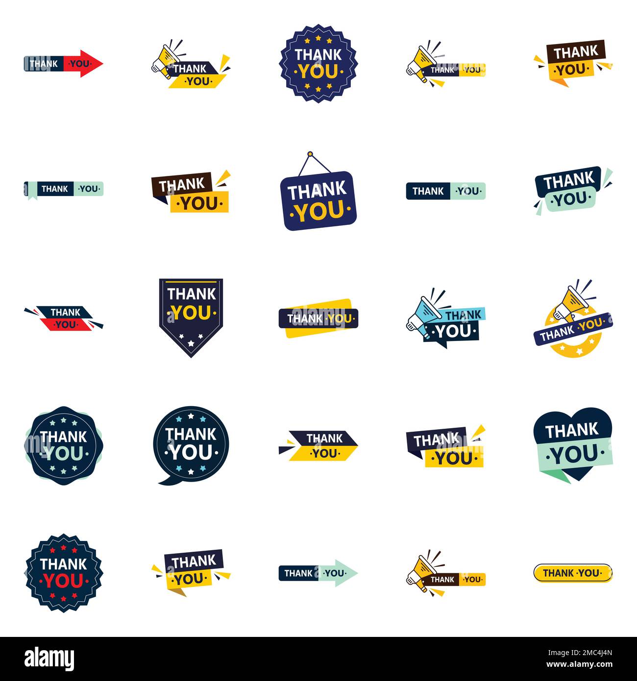 25 Unique Vector Designs For Thank You Messages Stock Vector Image