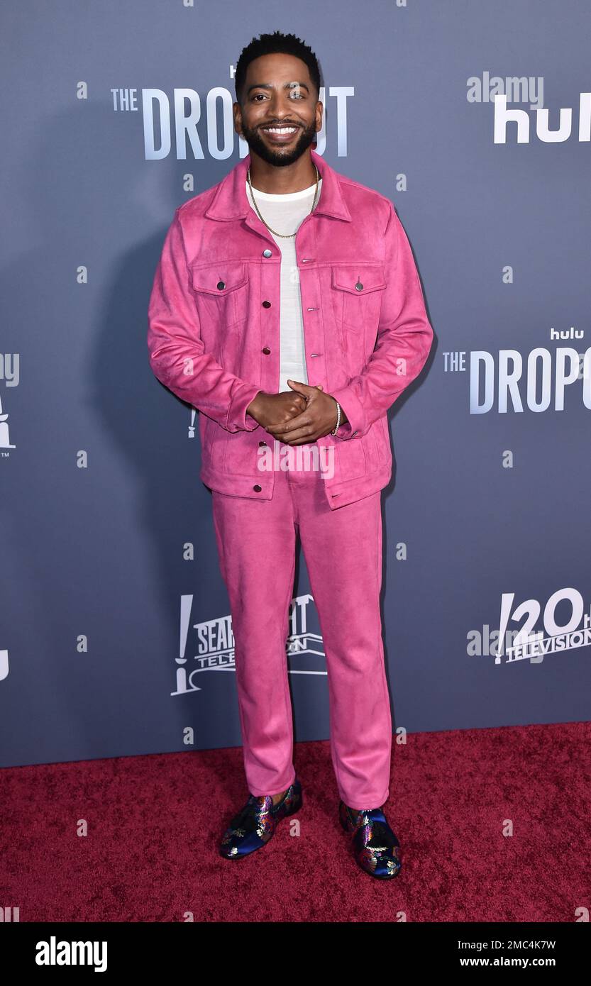 Shaun J. Brown arrives at the premiere of "The Dropout" at DGA Theater