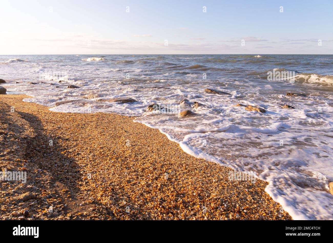 Wave on the beautiful yellow sand. Caspian Sea Stock Photo Alamy