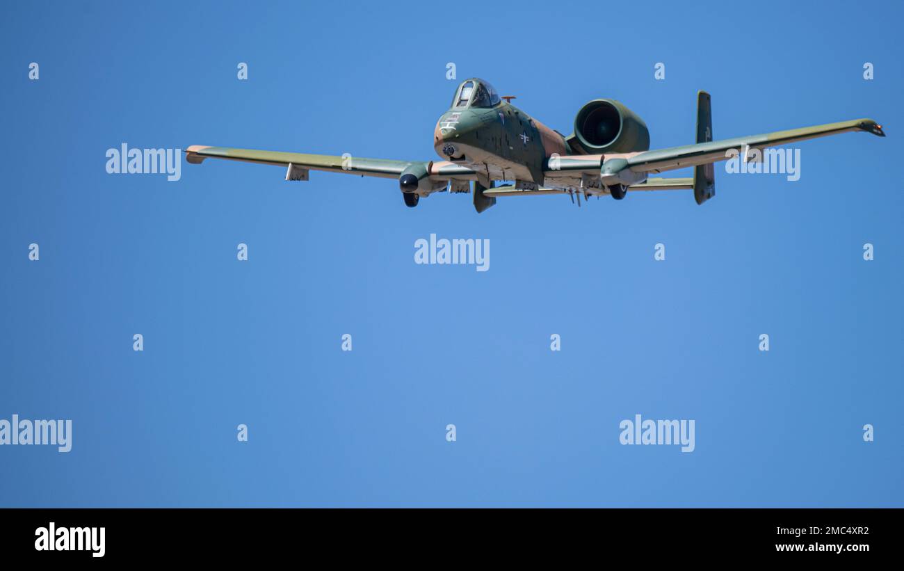 A U.S. Air Force A10 Thunderbolt II flies over Klamath Falls, Oregon