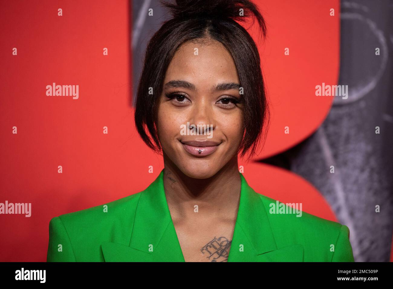 Yinka Bokinni poses for photographers upon arrival for the screening of