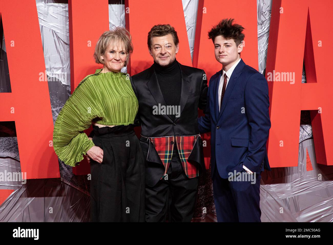 lorraine-ashbourne-andy-serkis-and-louis-serkis-pose-for-photographers