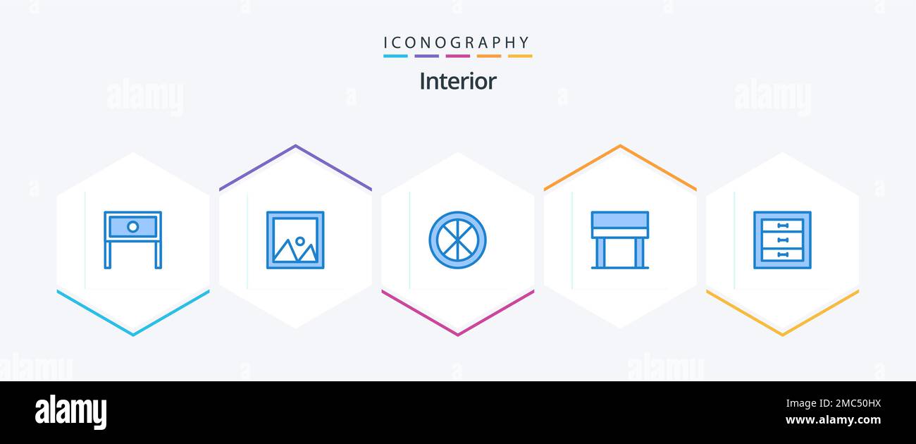 Interior 25 Blue icon pack including table. desk. interior. window ...