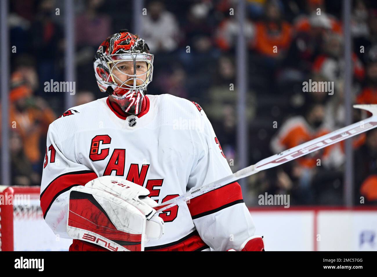 Carolina Hurricanes goaltender Frederik Andersen in action during an ...