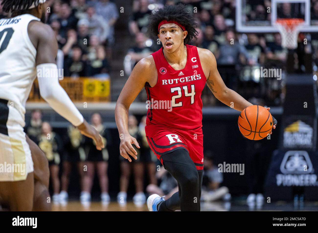 Rutgers forward Ron Harper Jr. (24) brings the ball up court during an NCAA  college basketball game against Purdue, Sunday, Feb. 20, 2022, in West  Lafayette, Ind. (AP Photo/Doug McSchooler Stock Photo - Alamy