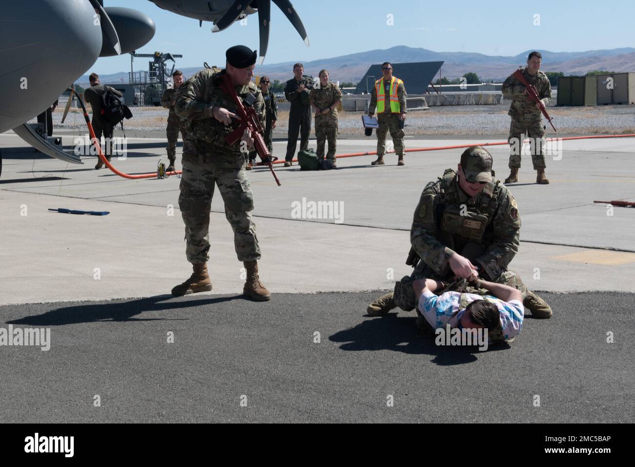 The 152nd Airlift Wing had an antihijacking exercise at the Nevada Air