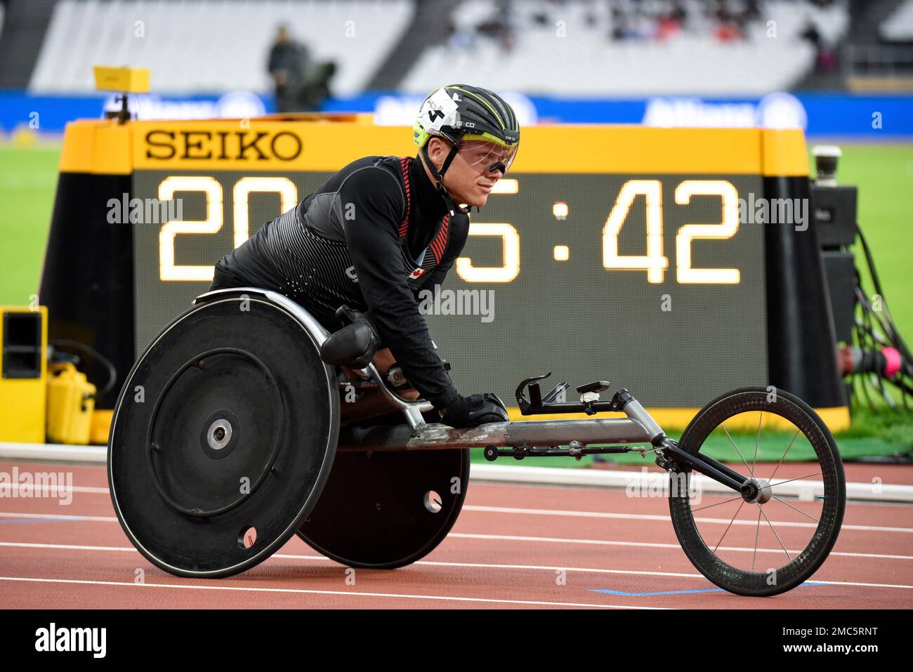 Alexandre Dupont competing in the 2017 World Para Athletics Championships  in the Olympic Stadium, London, UK. 400m T54 wheelchair race. Canadian  Stock Photo - Alamy