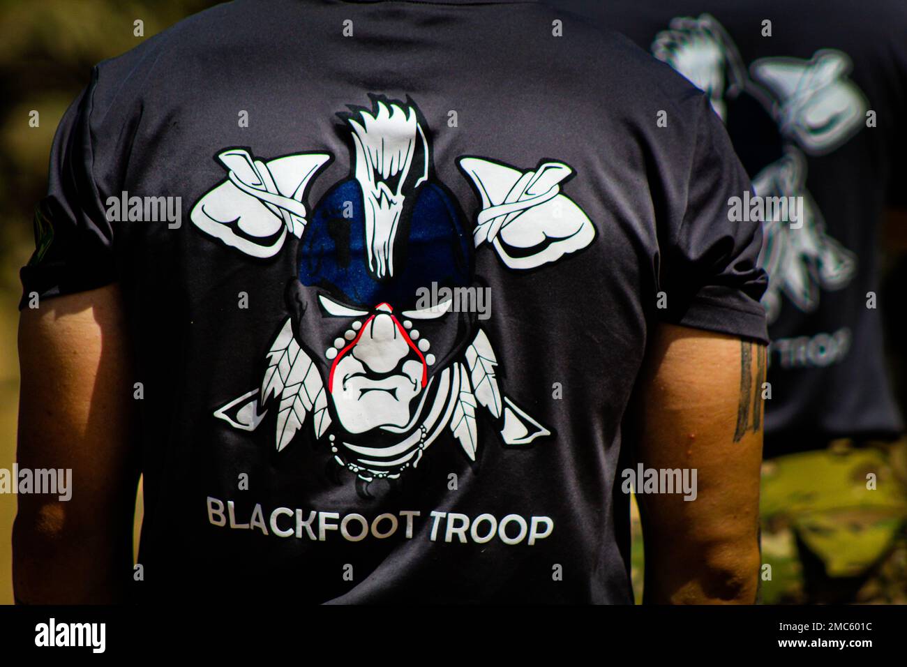 A U.S. Army Cavalry spur holder from Blackfoot Troop of the 4th