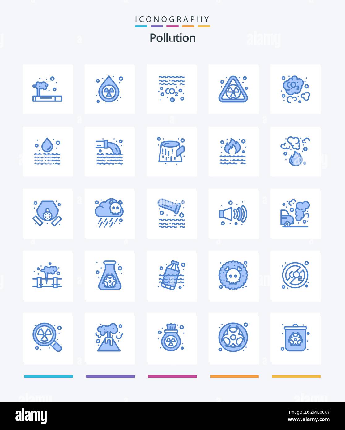 Creative Pollution 25 Blue icon pack Such As co dioxide. carbon. gas ...