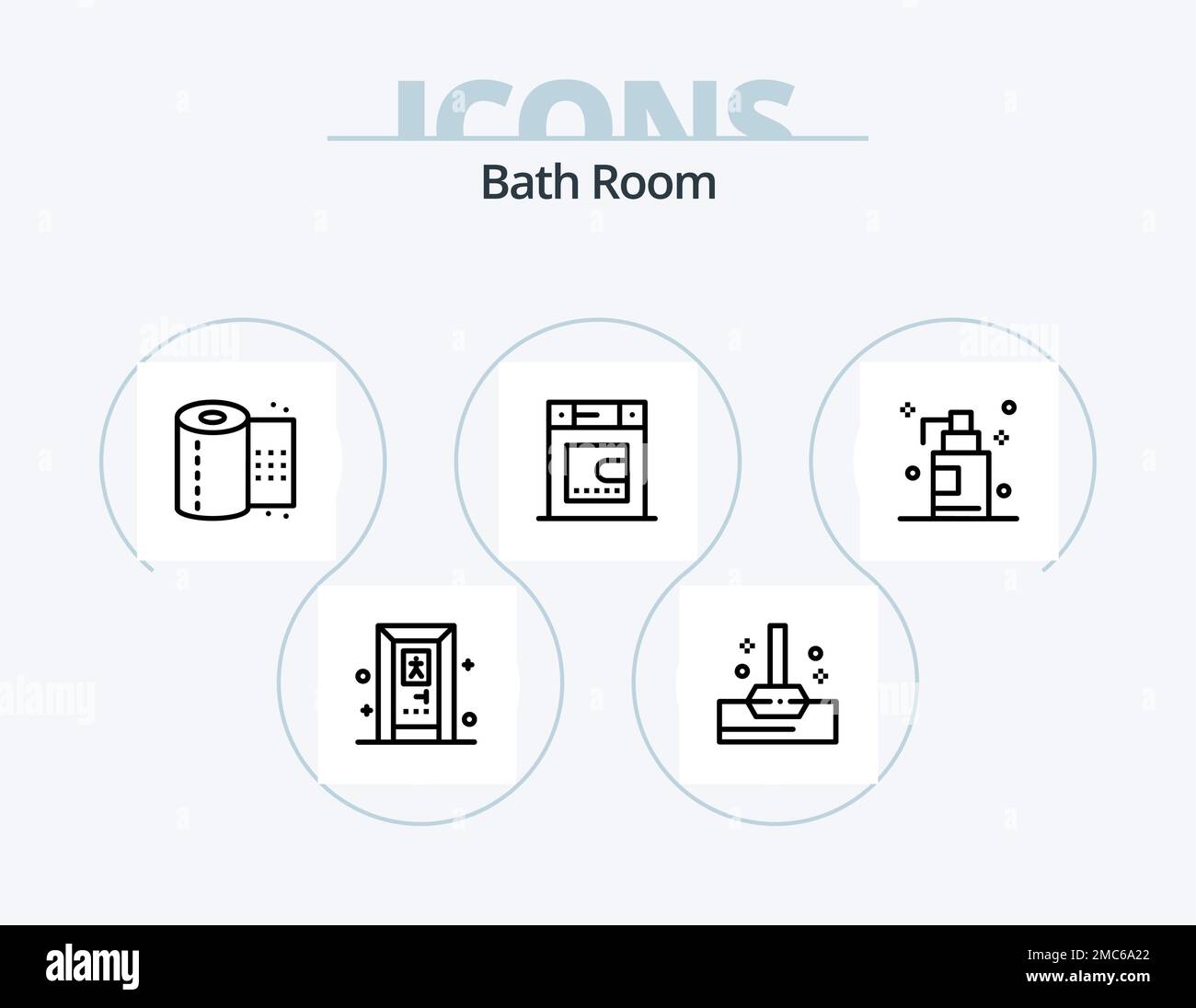 Bath Room Line Icon Pack 5 Icon Design. . heater. toilet. water. bath