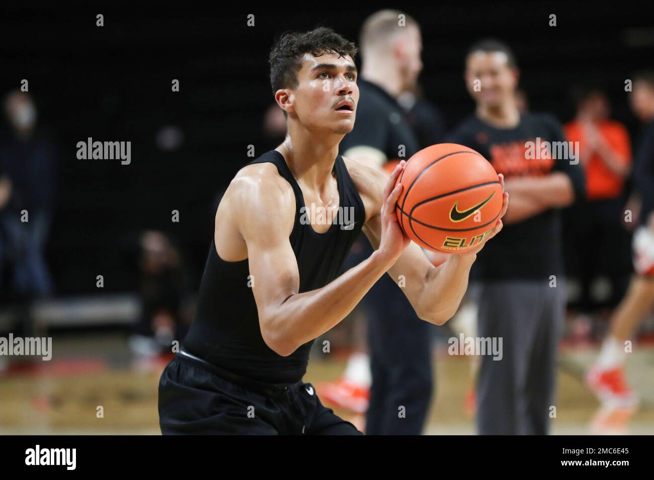 Colorado forward Tristan Da Silva warms up prior to an NCAA college