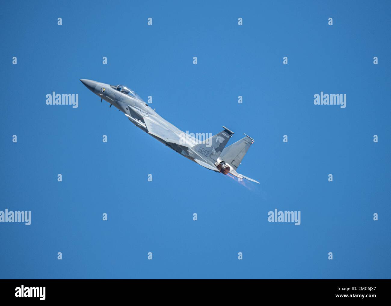 A U.S. Air Force F15 Eagle flies over Klamath Falls, Oregon, June 25