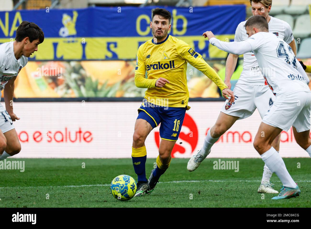 Modena, Italy. 21st Jan, 2023. Fabio Gerli (Modena) celebrates after  scoring the gol of 1-0 during Modena FC vs Cosenza Calcio, Italian soccer  Serie B match in Modena, Italy, January 21 2023