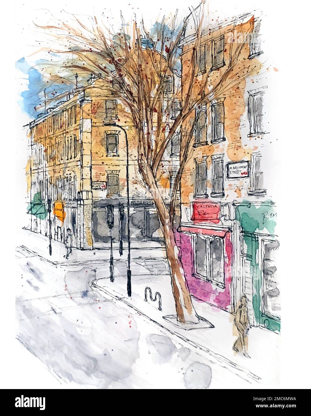 Marchmont Street, Bloomsbury, London, WC1H 9RE Stock Photo
