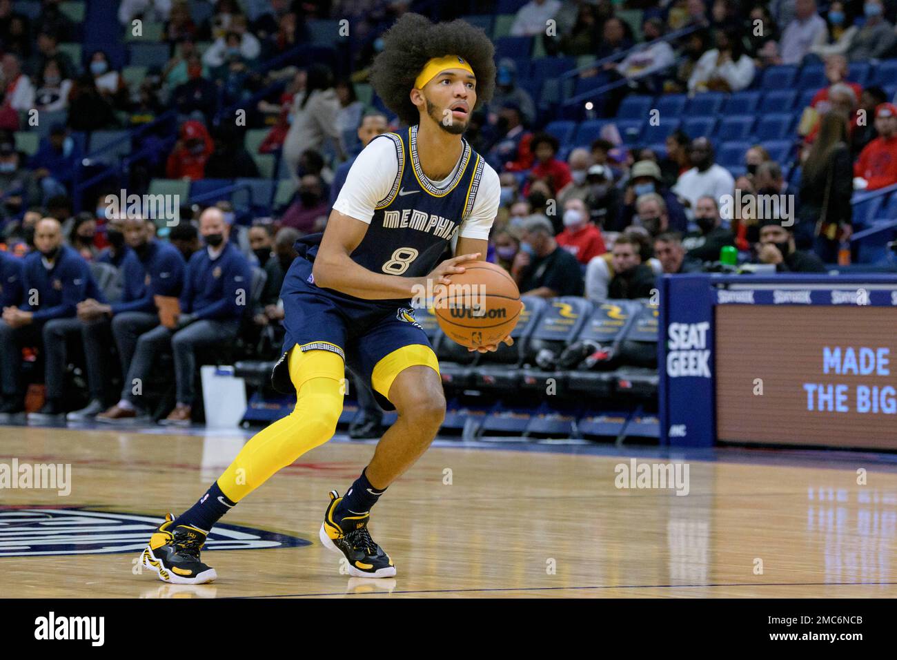 Memphis Grizzlies guard Ziaire Williams (8) shoots during an NBA basketball  game against the New Orleans Pelicans in New Orleans, Tuesday, Feb. 15,  2022. (AP Photo/Matthew Hinton Stock Photo - Alamy