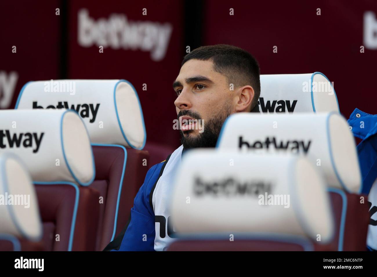 Neal Maupay of Everton during the Premier League match between West Ham United and Everton at the London Stadium, Stratford on Saturday 21st January 2023. (Credit: Tom West | MI News) Credit: MI News & Sport /Alamy Live News Stock Photo