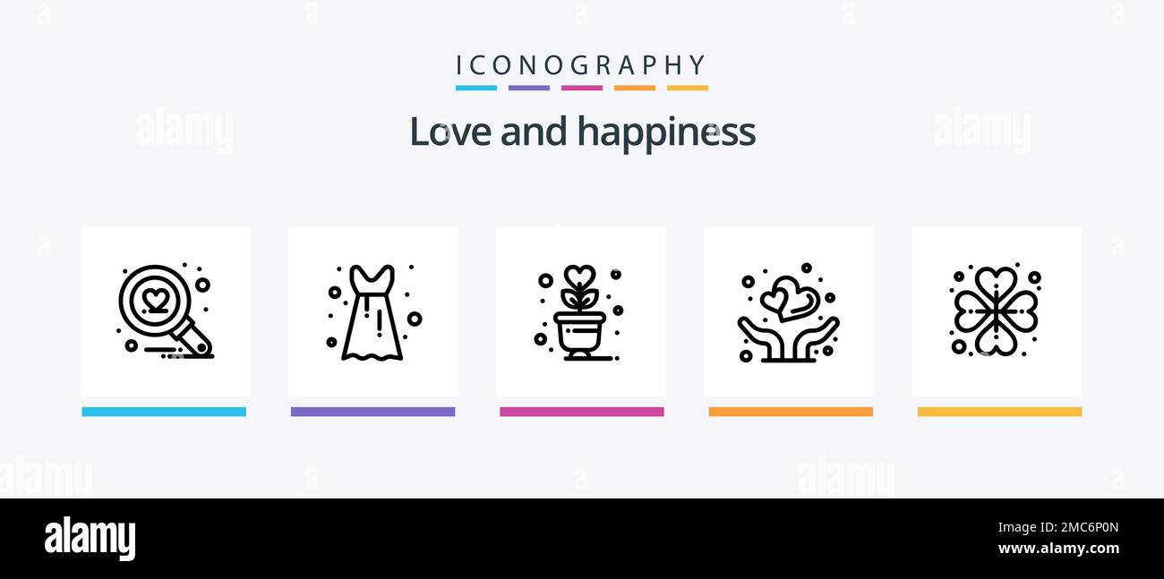 Love Line 5 Icon Pack Including gesture. rosebud. emojis. rose. heart