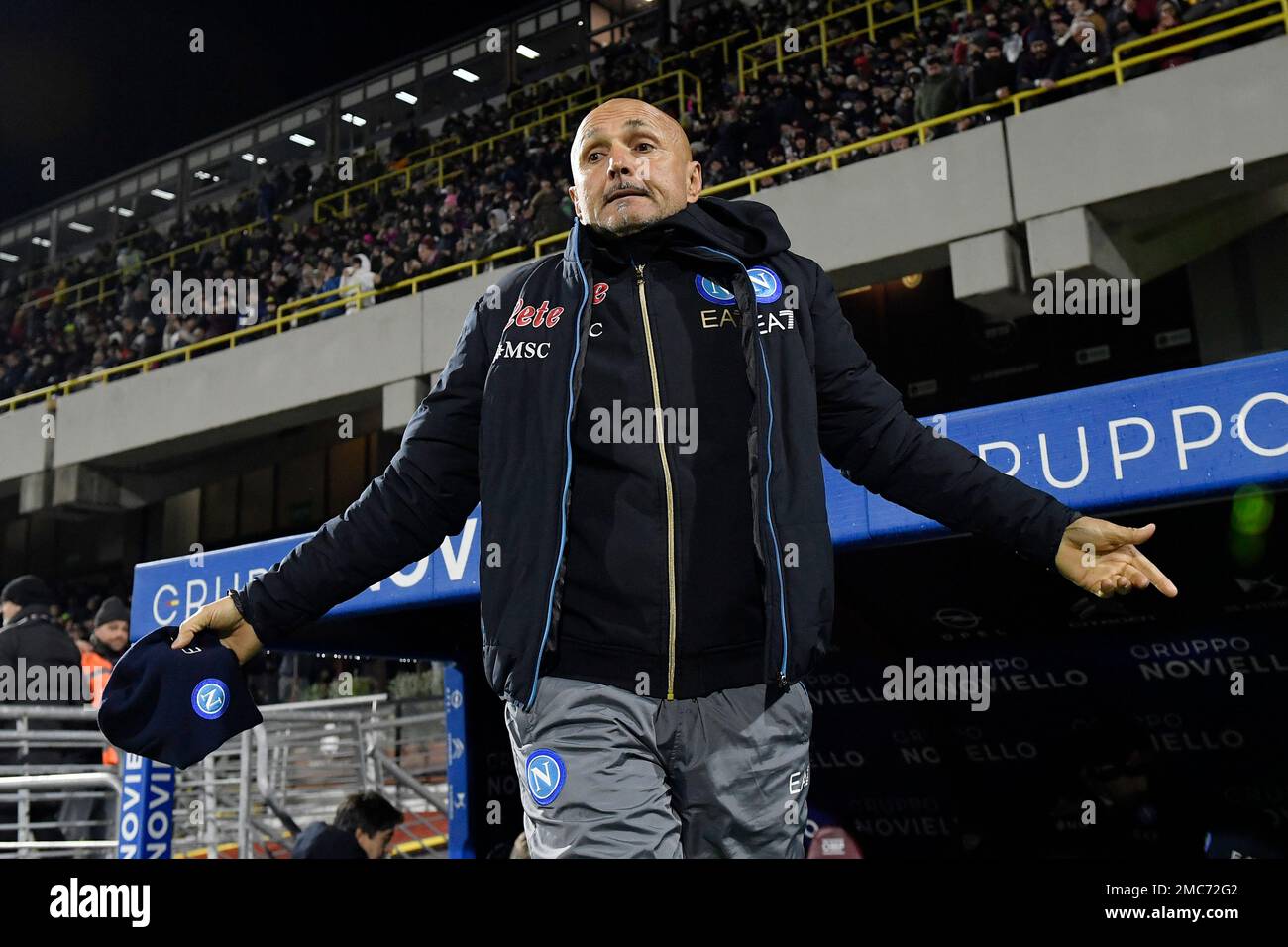 Salerno, Italy. 21st Jan, 2023. Luciano Spalletti head coach of SSC Napoli during the Serie A football match between US Salernitana and SSC Napoli at Arechi stadium in Salerno (Italy), January 21st, 2023. Photo Andrea Staccioli/ Insidefoto Credit: Insidefoto di andrea staccioli/Alamy Live News Stock Photo