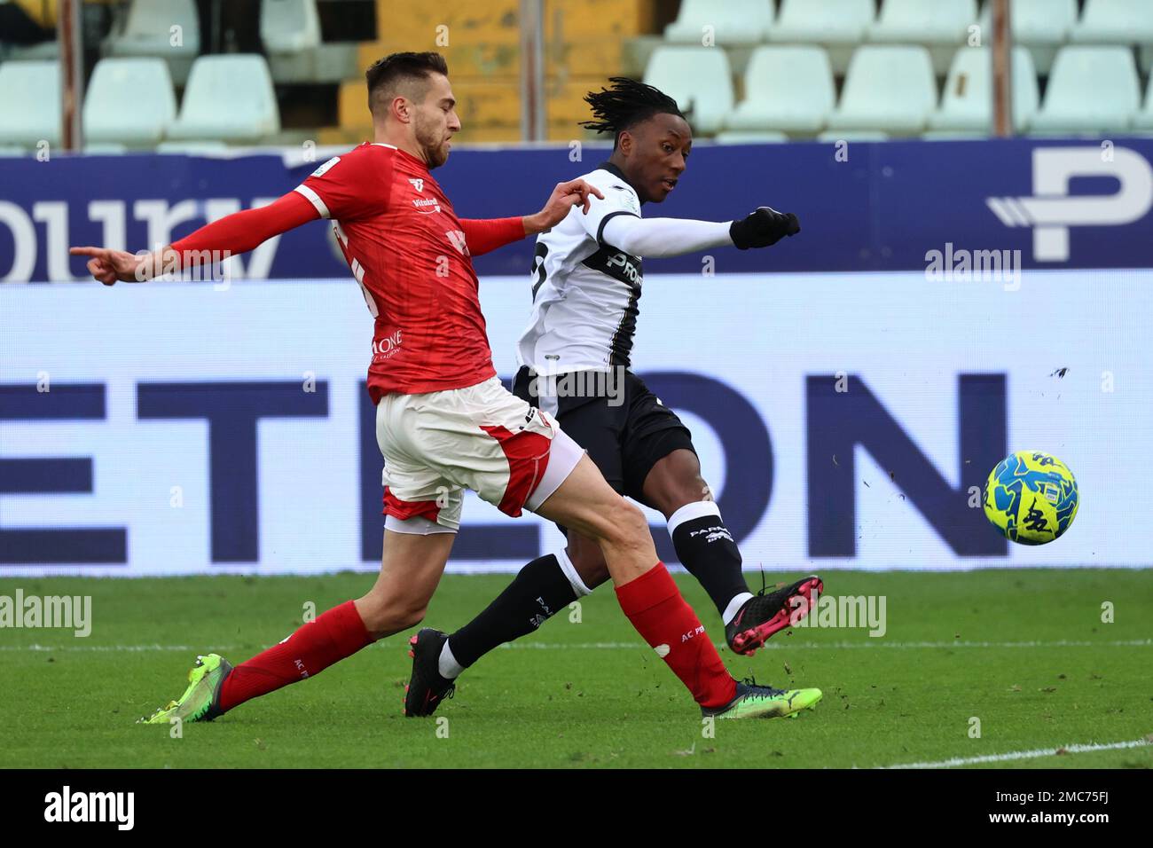 February 18, 2023, Parma, Emilia Romagna, Italy: Tardini Stadium, 18.02.23  Woyo Coulibaly (26 Parma) during the Serie B match between Parma and Ascoli  at Tardini Stadium in Parma, Italia Soccer (Credit Image: ©