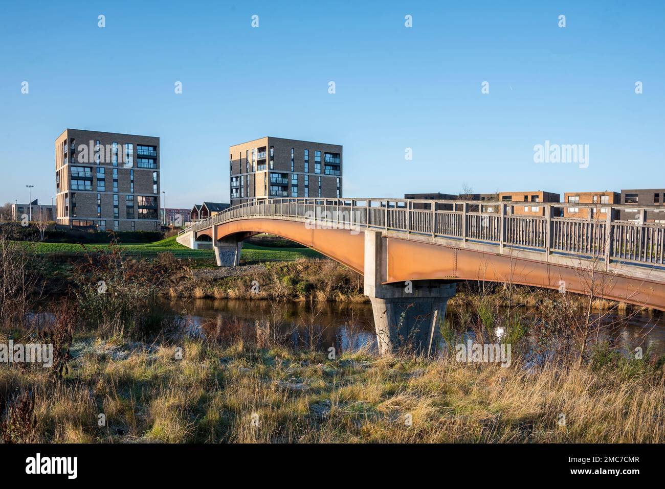 Cuningar Loop Bridge, at Cuningar Woodland Park, Glasgow. Stock Photo