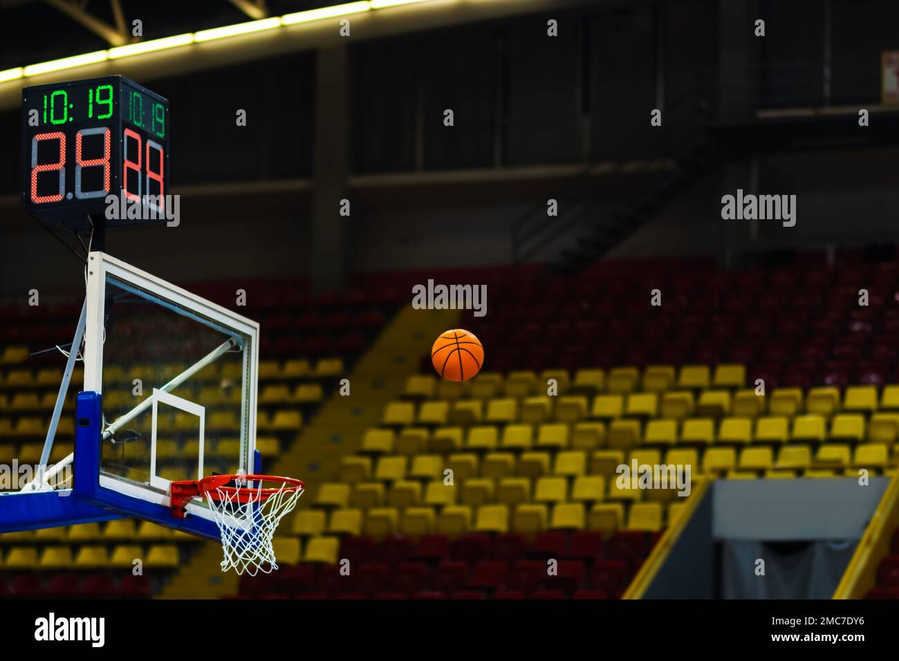 Basket ball and a basketball glass board with rim Stock Photo Alamy