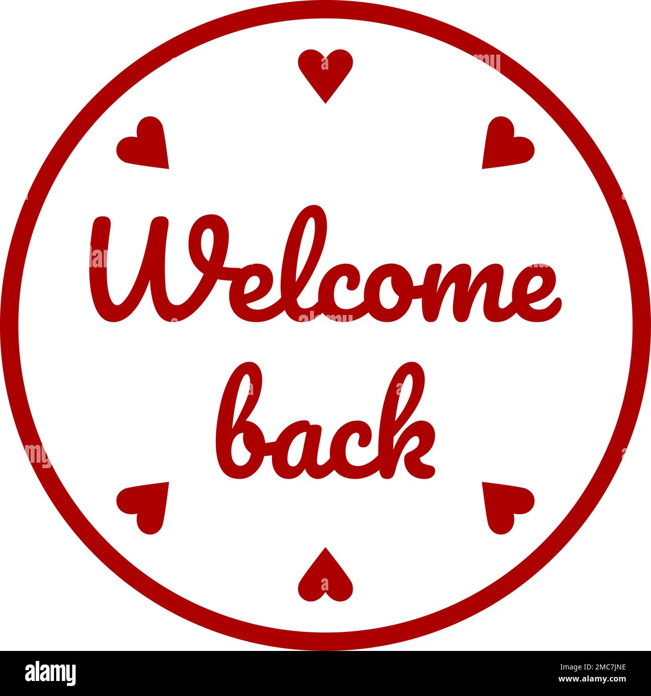 welcome-back-round-circle-badge-or-sticker-icon-with-heart-shape-vector-image-stock-vector