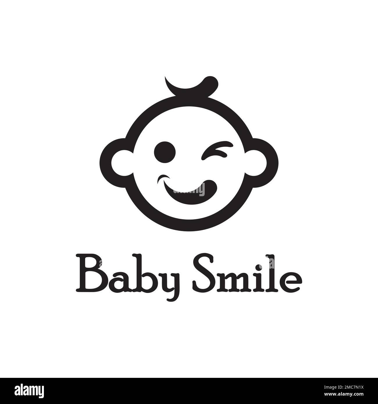 Cute Happy Baby Face Smile Logo Template Stock Vector Image & Art Alamy