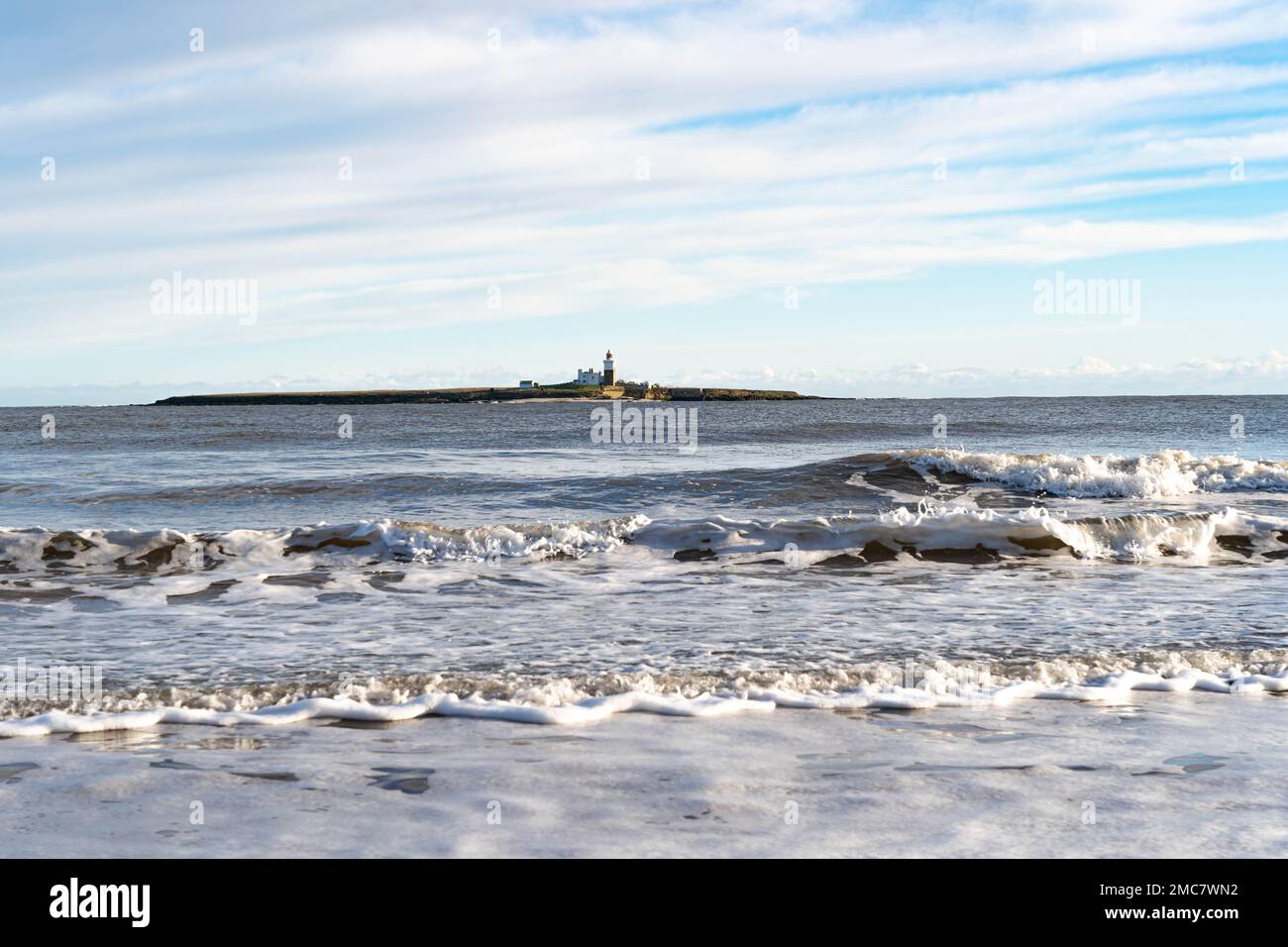 Coquet island lighthouse, Amble, Northumberland, UK Stock Photo
