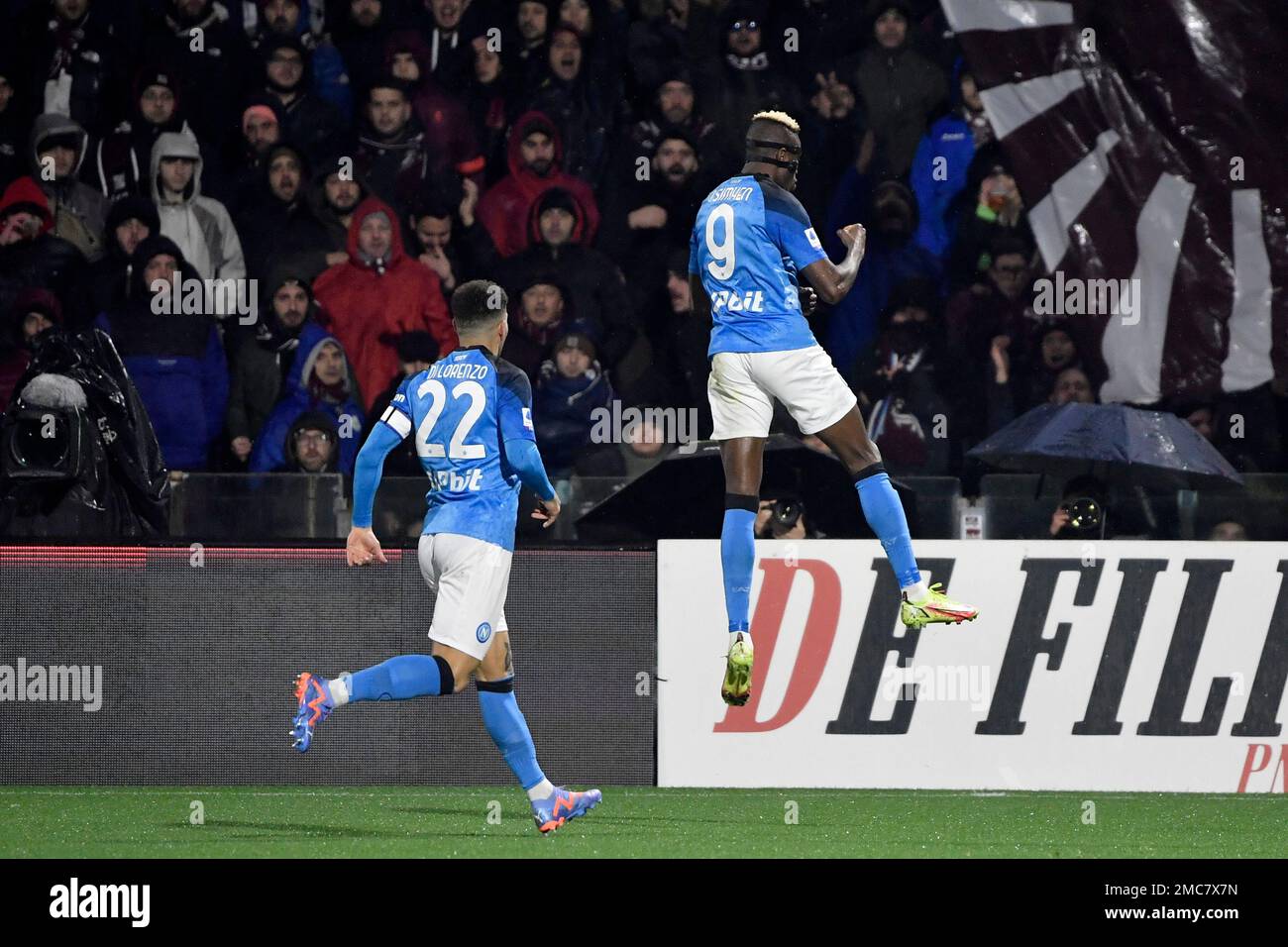 Salerno, Italy. 21st Jan, 2023. Victor Osimhen of SSC Napoli celebrates after scoring the goal of 0-2 during the Serie A football match between US Salernitana and SSC Napoli at Arechi stadium in Salerno (Italy), January 21th, 2023. Photo Andrea Staccioli/Insidefoto Credit: Insidefoto di andrea staccioli/Alamy Live News Stock Photo