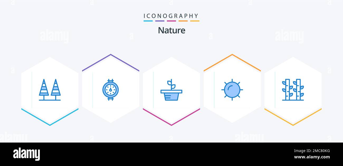 Nature 25 Blue icon pack including nature. bamboo. growth. weather ...